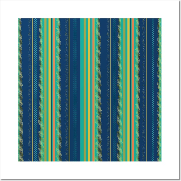 90's Playful Childlike Stripe Pattern Wall Art by goodwordsco